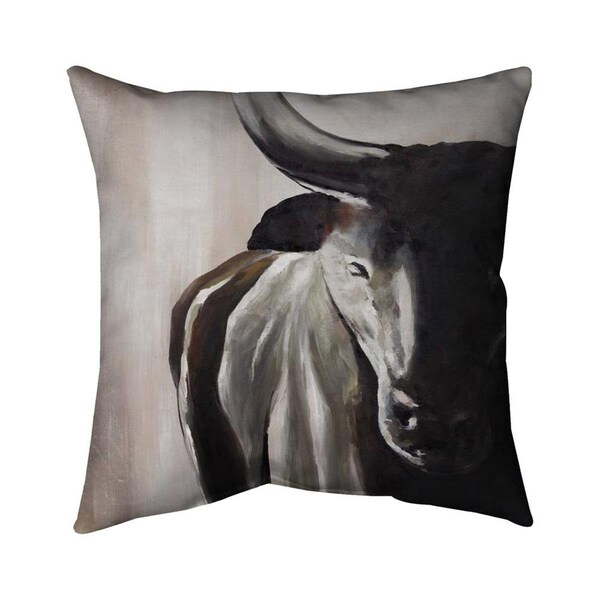 Begin Home Decor 20 x 20 in. Bull Head Front View-Double Sided Print Indoor Pillow - 5541-2020-AN112