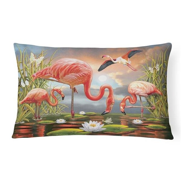 Carolines Treasures Carolines Treasures PRS4054PW1216 12 x 3 x 16 in. Flamingos Canvas Fabric Decorative Pillow - PRS4054PW1216