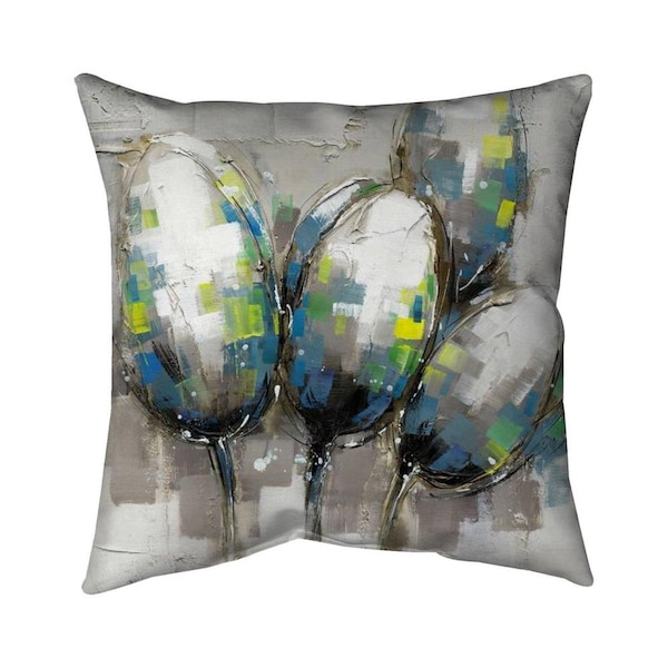 Begin Home Decor 20 x 20 in. Abstract Blue Tulips-Double Sided Print Indoor Pillow - 5541-2020-FL71