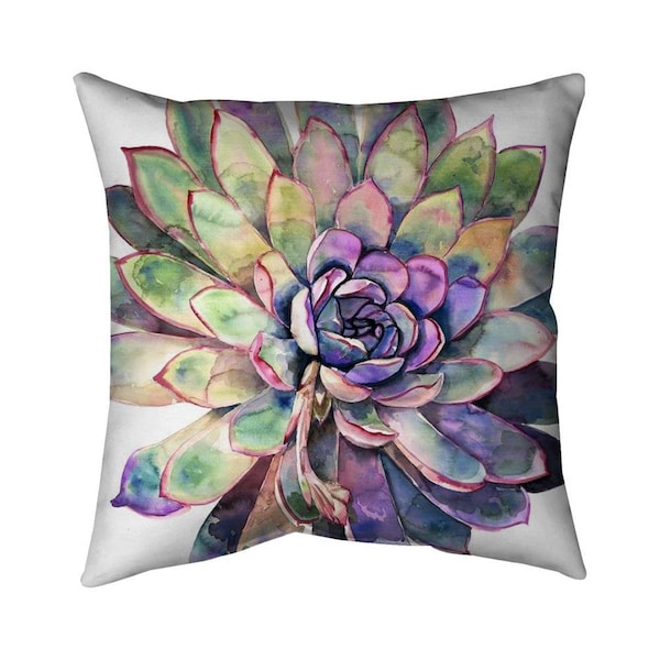 Begin Home Decor 20 x 20 in. Multicolored Succulent-Double Sided Print Indoor Pillow - 5541-2020-FL361