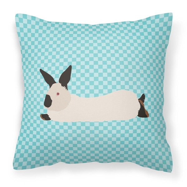 Jensendistributionservices California White Rabbit Blue Check Fabric Decorative Pillow, 18 x 18 in. - MI2550865