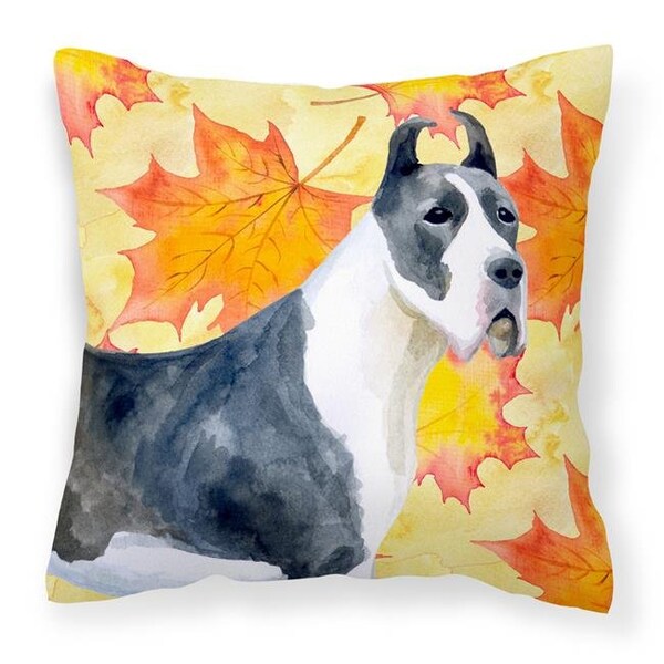 Carolines Treasures Carolines Treasures BB9904PW1818 Harlequin Great Dane Fall Fabric Decorative Pillow - BB9904PW1818