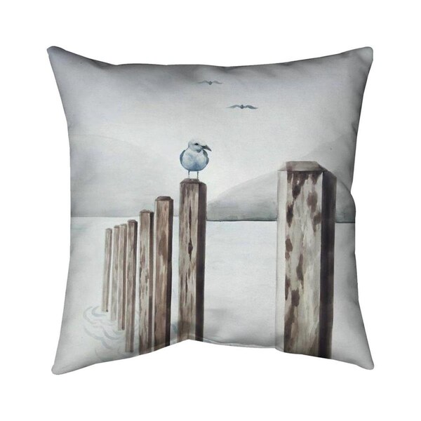 Begin Home Decor 20 x 20 in. Seagull At The Marina-Double Sided Print Indoor Pillow - 5541-2020-CO137
