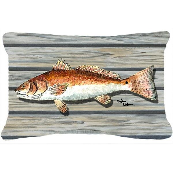 Carolines Treasures Carolines Treasures 8489PW1216 Red Fish Indoor & Outdoor Fabric Decorative Pillow - 8489PW1216