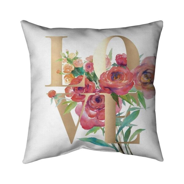Fondo 26 x 26 in. Love Gold-Double Sided Print Indoor Pillow - FO2796284