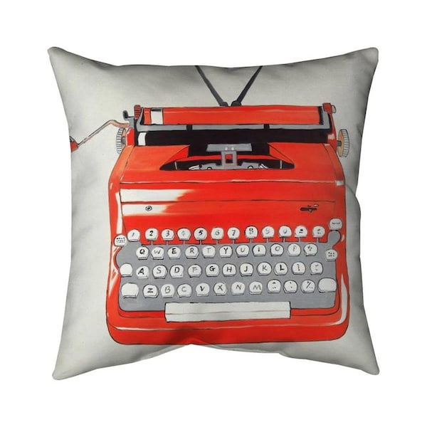 Fondo 20 x 20 in. Red Typewritter Machine-Double Sided Print Indoor Pillow - FO3327984