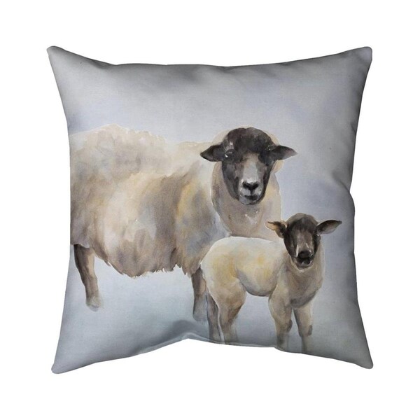 Fondo 26 x 26 in. Sheep & Its Baby-Double Sided Print Indoor Pillow - FO2794265