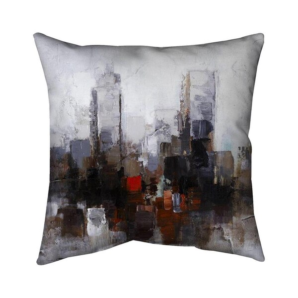 Begin Home Decor 26 x 26 in. Obscure City-Double Sided Print Indoor Pillow - 5541-2626-CI134