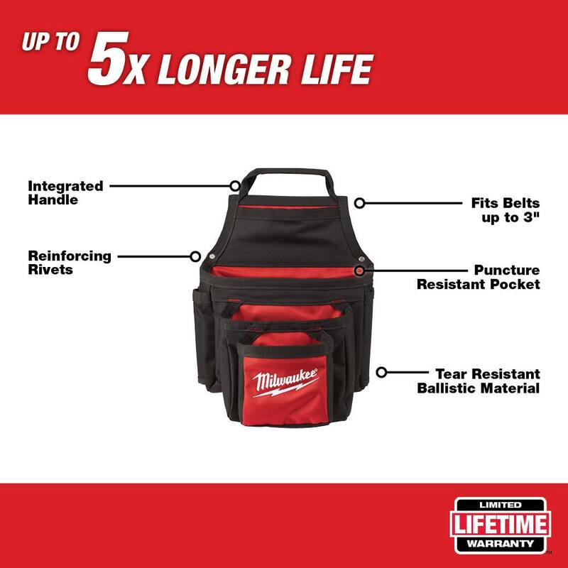 Milwaukee 13 in. Carpenters Pouch with 7-Pocket Compact Utility Pouch (2-Piece) - 48-22-8121-48-22-8118