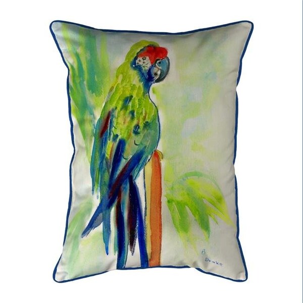 Betsy Drake Betsy Drake SN020 11 x 14 in. Green Parrot Small Indoor & Outdoor Pillow - SN020