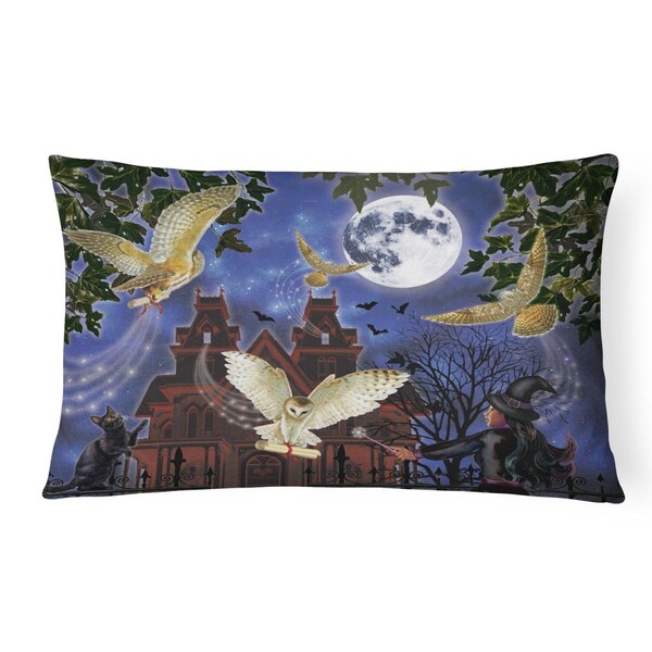 Jensendistributionservices 12 x 3 x 16 in. Halloween Owl Express Canvas Fabric Decorative Pillow - MI1715496