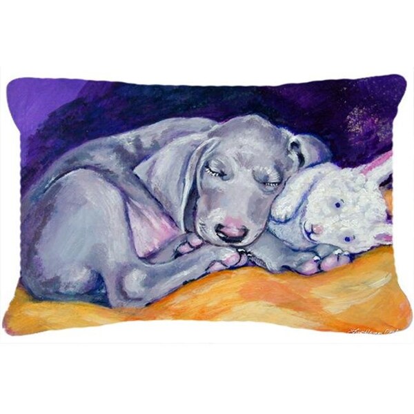 Carolines Treasures Carolines Treasures 7354PW1216 Weimaraner Snuggle Bunny Fabric Decorative Pillow - 7354PW1216