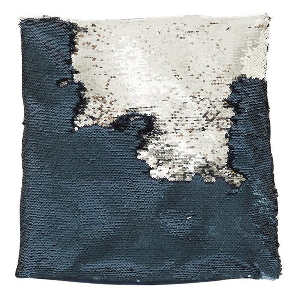 Abilitations Lap Pad or Pillow Cover, Sequin, 15 x 15 Inches, Blue/Silver - SS457
