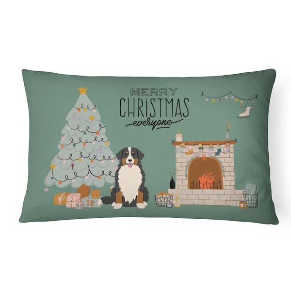 Carolines Treasures Carolines Treasures CK7599PW1216 12 x 3 x 16 in. Bernese Mountain Dog Christmas Everyone Canvas Fabric Decorative Pillow - CK7599PW1216