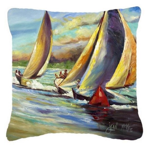 Carolines Treasures Carolines Treasures JMK1236PW1414 Knost Reggata Sailboats Canvas Fabric Decorative Pillow - JMK1236PW1414