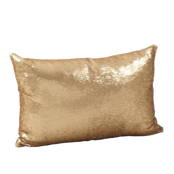 Rlm Distribution 16 x 24 in. Rectangle Sirun Sequin Mermaid Design Down Filled Throw Pillow, Champagne - HO1625726