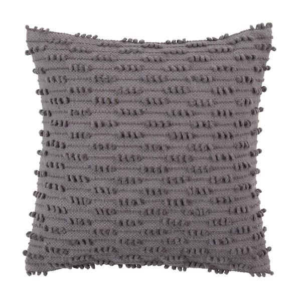 Rlm Distribution 20 in. Nubby Design Throw Pillow with Down Filling Slate - HO3197737