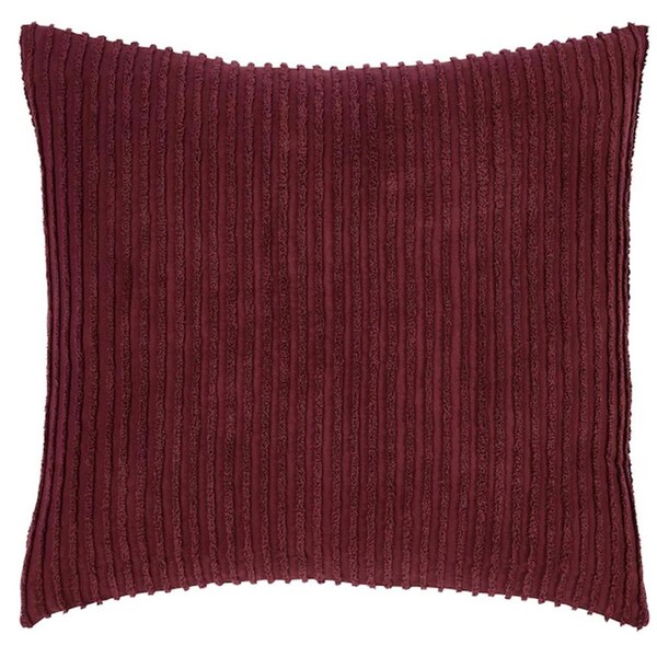 Work-Of-Art Jullian Bold Stripes 100 Percent Cotton Tufted Tumble Dry Sham, Burgundy - Euro Size - WO2635532