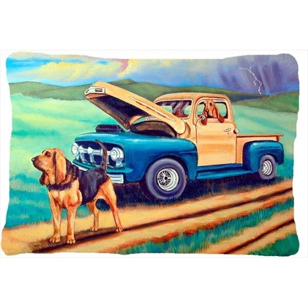 Carolines Treasures Carolines Treasures 7513PW1216 12 x 16 in. Bloodhound Decorative Indoor & Outdoor Fabric Pillow - 7513PW1216