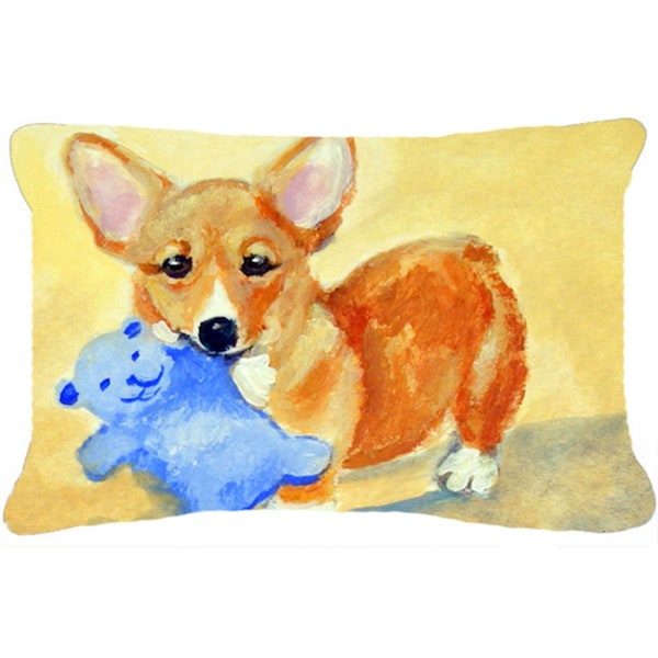 Jensendistributionservices Corgi & Teddy Bear Fabric Decorative Pillow - MI2552516