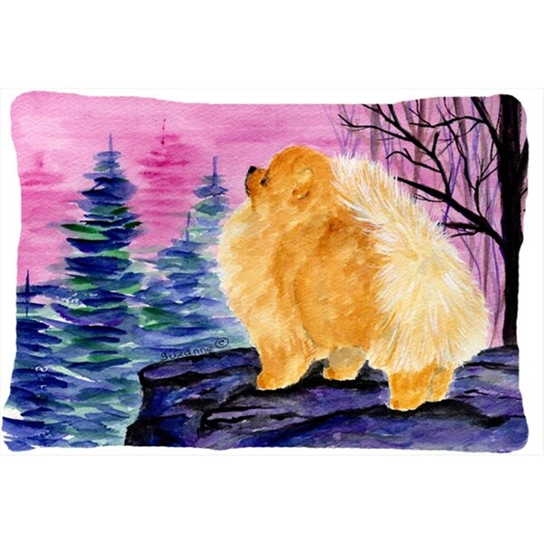 Carolines Treasures 12 x 16 in. Pomeranian Decorative Indoor & Outdoor Fabric Pillow - CA65547