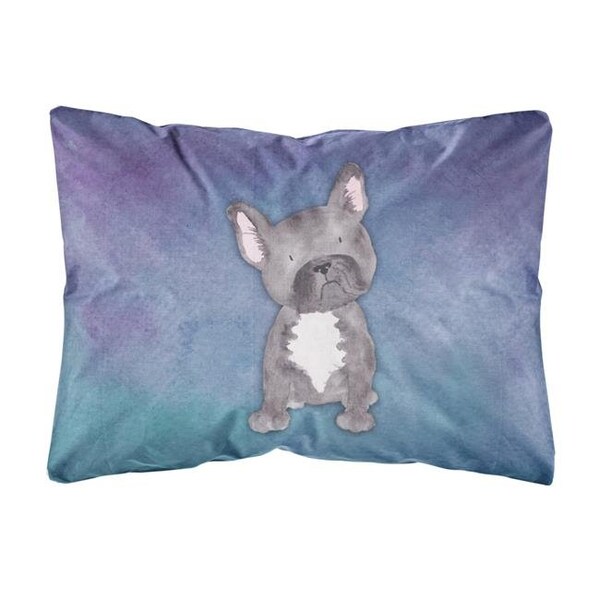 Carolines Treasures Carolines Treasures BB7395PW1216 French Bulldog Watercolor Canvas Fabric Decorative Pillow - BB7395PW1216
