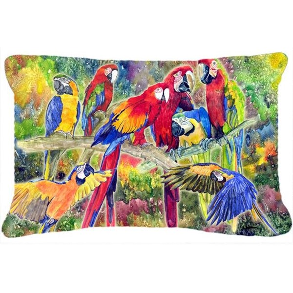 Carolines Treasures Carolines Treasures 8600PW1216 Parrot Indoor & Outdoor Fabric Decorative Pillow - 8600PW1216