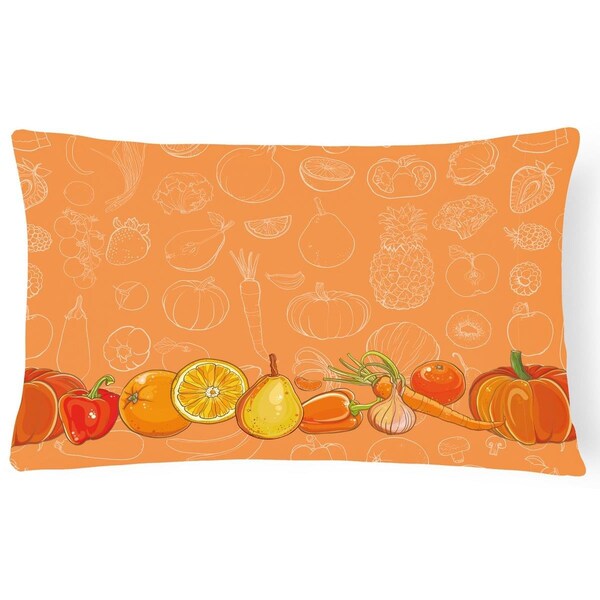 Jensendistributionservices Fruits & Vegetables in Orange Canvas Fabric Decorative Pillow - MI2550423