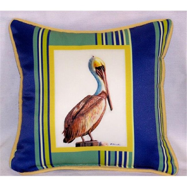 Betsy Drake Betsy Drake SN035 Pelican Small Outdoor-Indoor Pillow 12"x12" - SN035