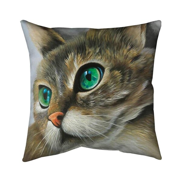 Begin Home Decor 20 x 20 in. Peaceful Cat Portrait-Double Sided Print Indoor Pillow - 5541-2020-AN365