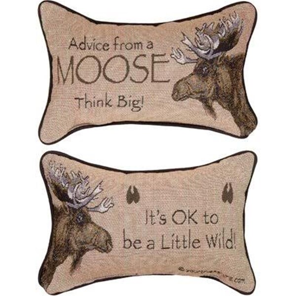 Manual Woodworkers & Weavers Manual Woodworkers & Weavers TWAMSE 12.5 x 8.5 in. Advice from a Moose Word Lumbar Pillow - TWAMSE