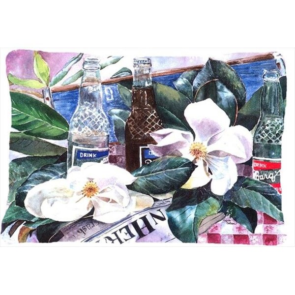 Carolines Treasures Carolines Treasures 1009PW1216 Barqs and Magnolia Indoor & Outdoor Decorative Fabric Pillow - 12 x 16 in. - 1009PW1216