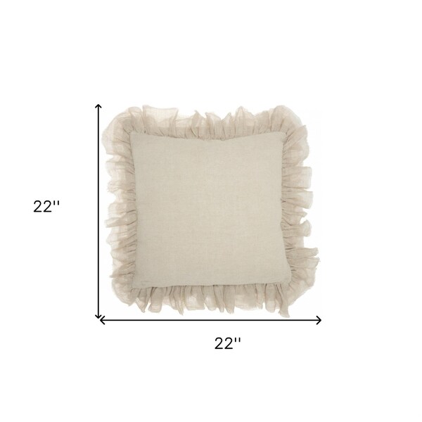 Homeroots 22 x 22 in. Wide Tasseled Marble Steel Blue Throw Pillow - 386199