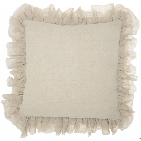 Homeroots 22 x 22 in. Wide Tasseled Marble Steel Blue Throw Pillow - 386199