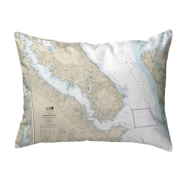 Betsy Drake Betsy Drake KS12264 11 x 14 in. Chesapeake Bay; MD Nautical Map Non-Corded Indoor & Outdoor Pillow - KS12264