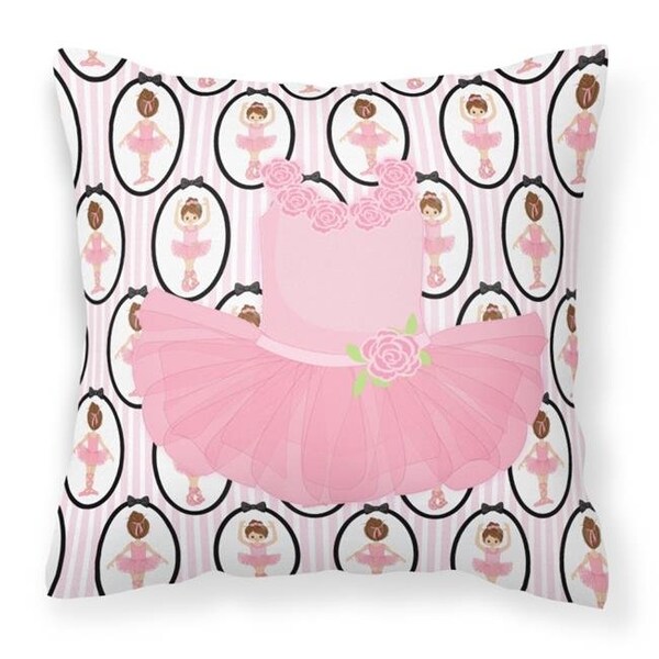 Carolines Treasures Carolines Treasures BB5153PW1414 Ballerina Pink Tutu Fabric Decorative Pillow - 14 x 3 x 14 in. - BB5153PW1414