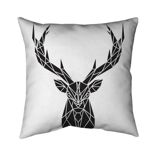Fondo 26 x 26 in. Geometric Deer Head-Double Sided Print Indoor Pillow - FO2772442