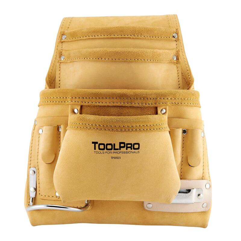 ToolPro 10 Pocket Top Grain Leather Nail and Tool Pouch - TP00923