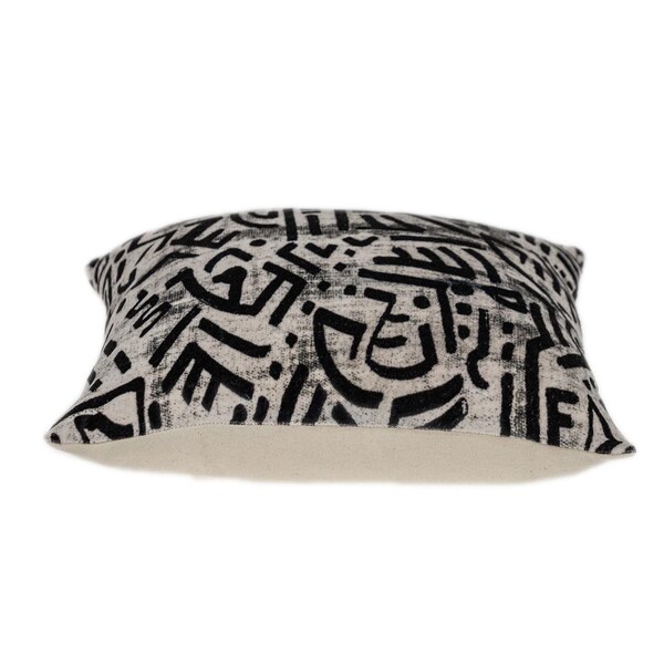 Homeroots 16 x 16 x 5 in. Black & White Abstract Velvet Throw Pillow - 383092