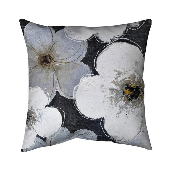 Begin Home Decor 20 x 20 in. Grey Flowers-Double Sided Print Indoor Pillow - 5541-2020-FL9