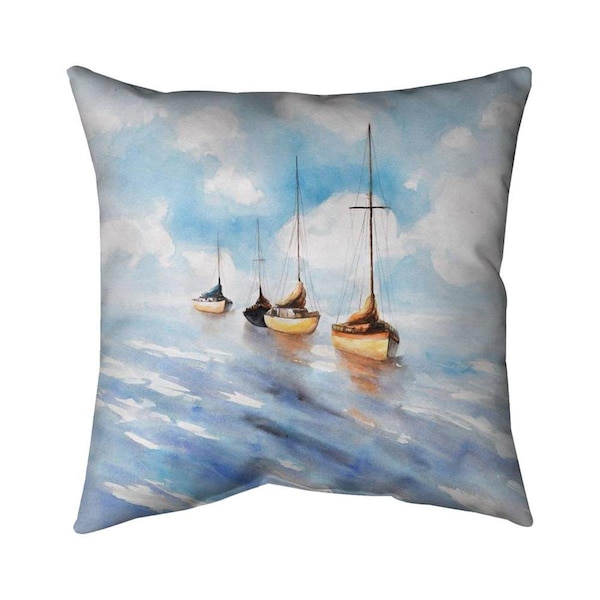 Fondo 20 x 20 in. Sailboats in the Sea-Double Sided Print Indoor Pillow - FO2773789