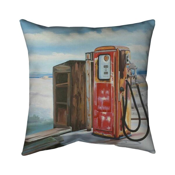 Begin Home Decor 26 x 26 in. Old Gas Pump-Double Sided Print Indoor Pillow - 5541-2626-SL12