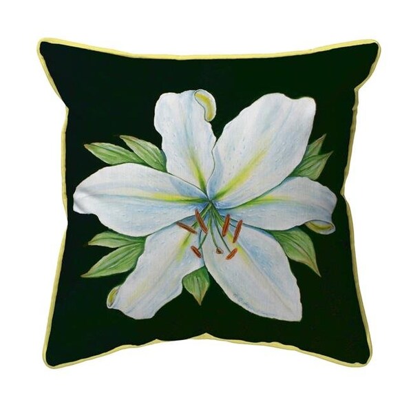 Betsy Drake Betsy Drake ZP704BL 22 x 22 in. Casablanca Lily - Black Background Zippered Indoor & Outdoor Pillow; Extra Large - ZP704BL