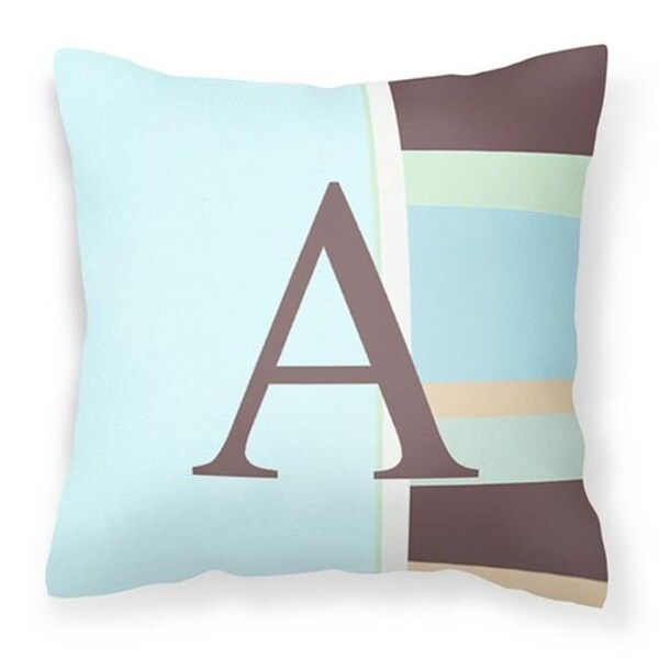 Carolines Treasures Carolines Treasures CJ1003-APW1414 Letter A Monogram - Blue Stripes Fabric Decorative Pillow; 14 x 3 x 14 in. - CJ1003-APW1414