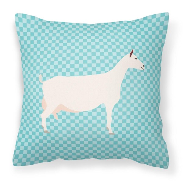 Jensendistributionservices Saanen Goat Blue Check Fabric Decorative Pillow, 14 x 14 in. - MI2550790