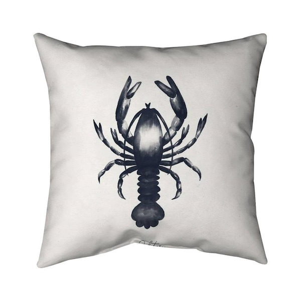 Begin Home Decor 20 x 20 in. Blue Lobster-Double Sided Print Indoor Pillow - 5541-2020-AN479-1