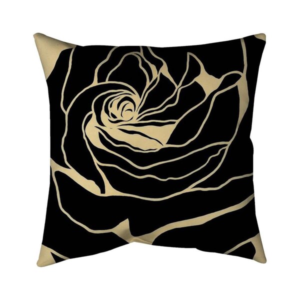 Fondo 20 x 20 in. Silhouette of A Rose-Double Sided Print Indoor Pillow - FO2791695