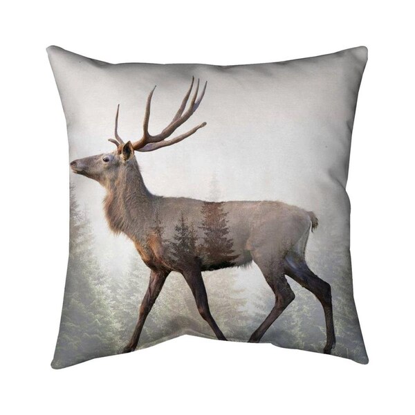 Begin Home Decor 26 x 26 in. Large Plume Roe Deer-Double Sided Print Indoor Pillow - 5541-2626-AN221-1