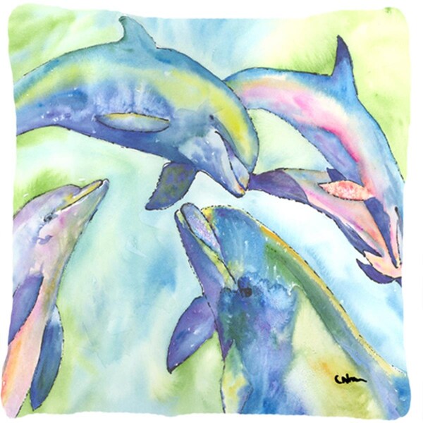 Carolines Treasures Dolphin Indoor & Outdoor Fabric Decorative Pillow - CA76935