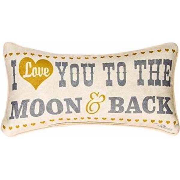Manual Woodworkers & Weavers Manual Woodworkers & Weavers 85923 17 x 9 in. Love You To the Moon & Back Pillow - SHLOV